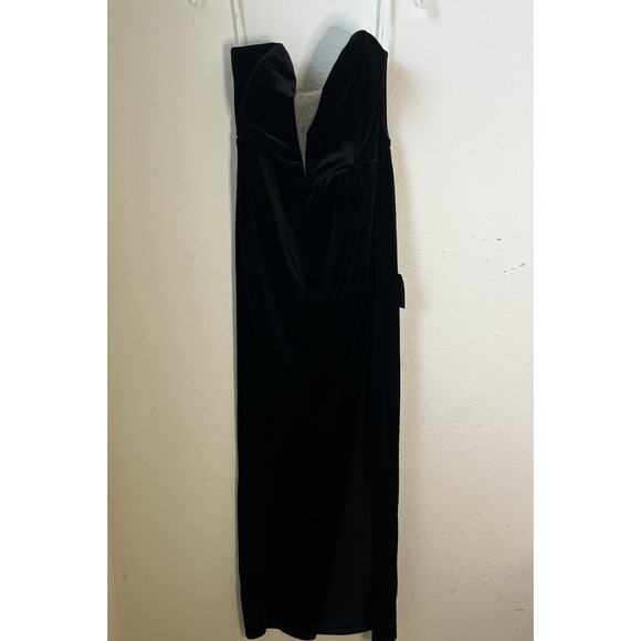 New My Dream Come True Black Velvet Strapless Maxi Dress XL - Picture 5 of 11